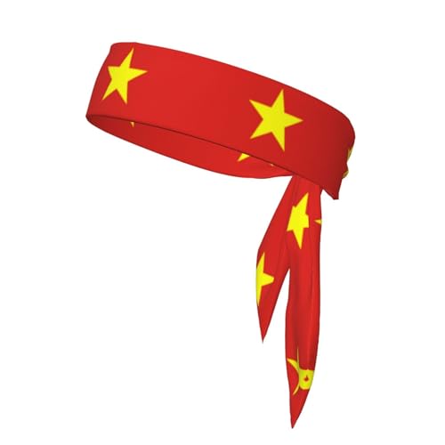 Sport-Stirnband für Damen, Schweißband, rutschfest, verstellbar, Kopfband mit vietnamesischer Flagge für Training, Laufen, Yoga und Fitness von Anceky