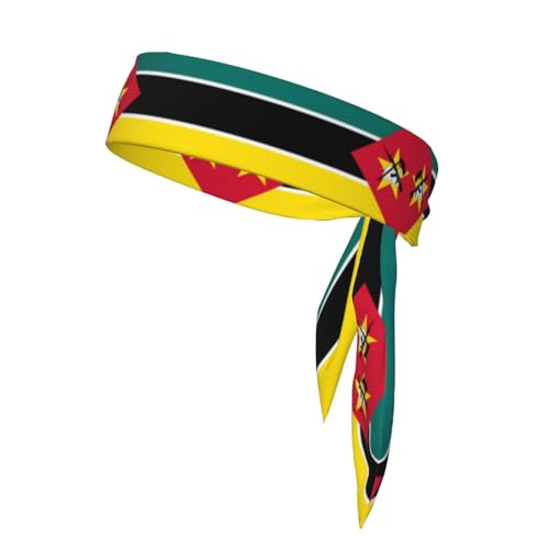 Sport-Stirnband für Damen, Schweißband, rutschfest, verstellbar, mit der Flagge Mosambiks, für Training, Laufen, Yoga und Fitness von Anceky