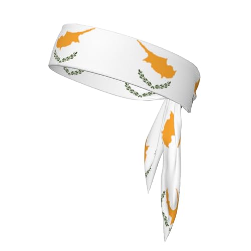 Sport-Stirnband für Damen, Schweißband, rutschfest, verstellbar, mit der Flagge Zyperns, für Training, Laufen, Yoga und Fitness von Anceky