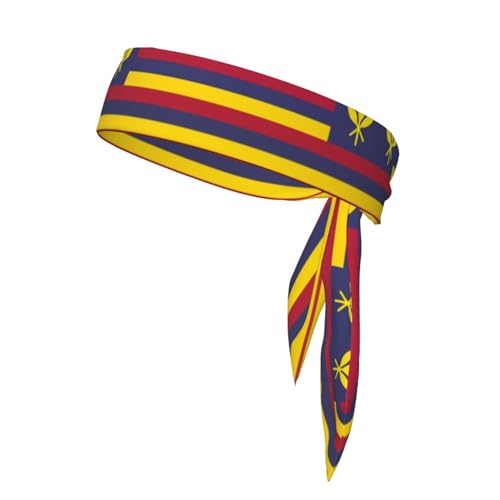 Sport-Stirnband für Damen, Schweißband, rutschfest, verstellbar, mit der Flagge des Königreichs Hawaii, für Training, Laufen, Yoga und Fitness von Anceky