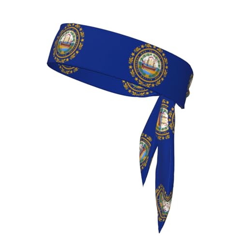 Sport-Stirnband für Damen, Schweißband, rutschfest, verstellbar, mit der Flagge von New Hampshire, für Training, Laufen, Yoga und Fitness von Anceky