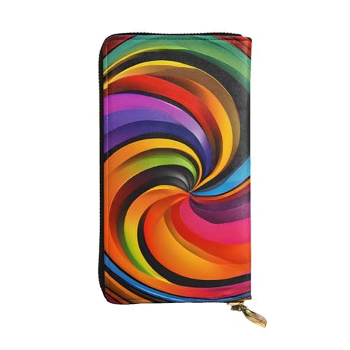 Stilvolle, farbenfrohe, lange Geldbörse für Damen in Regenbogenfarben, große Geldbörse aus PU-Leder mit mehreren Kartenfächern, Handykartenhalter, Clutch-Etui, Organizer für Kredit-, Münz- und Geldsch von Anceky