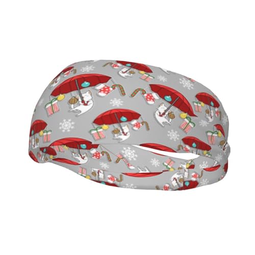 Stirnbänder mit nahtlosem Weihnachts-Cartoon-Muster für Herren und Damen, rutschfest, feuchtigkeitsableitendes Sport-Schweißband für Fitnessstudio, Basketball, Yoga, Haarbänder von Anceky