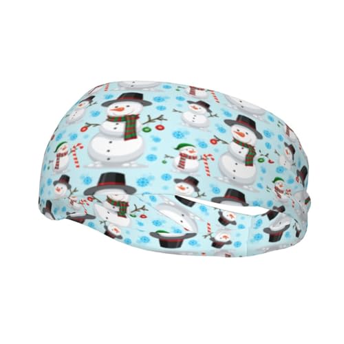 Stirnbänder mit nahtlosem Weihnachts-Schneemann-Muster für Herren und Damen, rutschfest, feuchtigkeitsableitendes Sport-Schweißband für Fitnessstudio, Basketball, Yoga, Haarbänder von Anceky