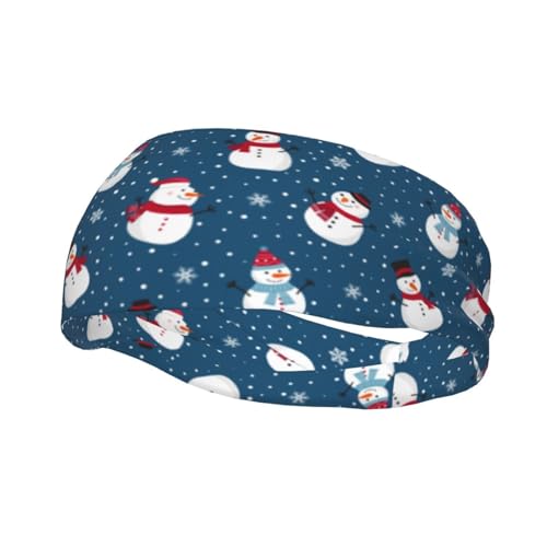Stirnbänder mit nahtlosem Weihnachts-Schneemann-Muster für Herren und Damen, rutschfest, feuchtigkeitsableitendes Sport-Schweißband für Fitnessstudio, Basketball, Yoga, Haarbänder von Anceky