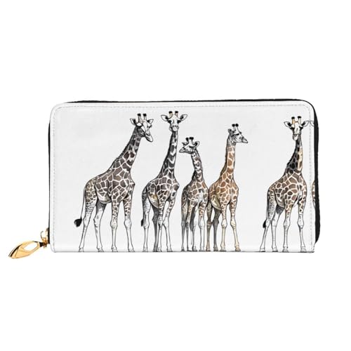 Süße, lange Ledergeldbörse mit wilden Cartoon-Giraffen, große Kapazität, weiches PU-Leder für Damen mit mehreren Kartenfächern, Handytasche und Münzbörse mit Reißverschluss, stilvolle Handy-Kartenhalt Süße, lange Ledergeldbörse mit wilden Cartoon-Giraffen, große Kapazität, weiches PU-Leder für Damen mit mehreren Kartenfächern, Handytasche und Münzbörse mit Reißverschluss, stilvolle Handy-Kartenhalt von Anceky
