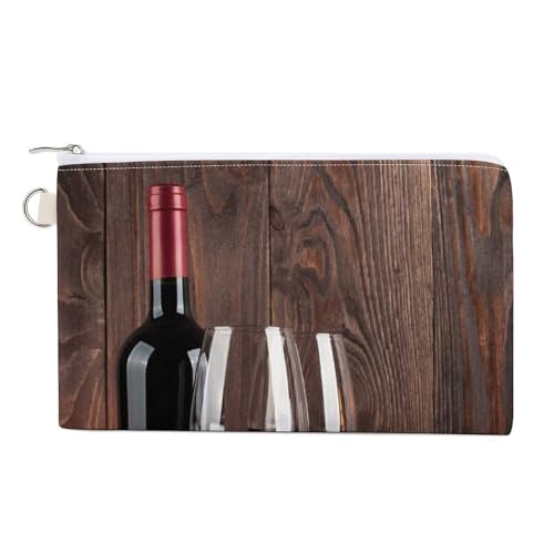 Weiche Clutch, Damenhandtasche aus Segeltuch mit Reißverschluss, Make-up-Tasche, Geldbörse für Kreditkarten, Münzen und Scheine, Crash, 19,8 x 11,7 cm, bedruckt mit Rotweinflasche, zwei Gläsern, Kerze Weiche Clutch, Damenhandtasche aus Segeltuch mit Reißverschluss, Make-up-Tasche, Geldbörse für Kreditkarten, Münzen und Scheine, Crash, 19,8 x 11,7 cm, bedruckt mit Rotweinflasche, zwei Gläsern, Kerze von Anceky