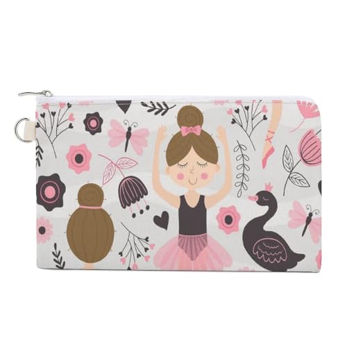 Weiche Clutch-Geldbörse, Damen-Handtasche aus Segeltuch mit Reißverschluss, Make-up-Tasche, Geldbörse für Kreditkarten, Münzen, Scheine, 19,8 x 11,7 cm, Aufdruck: süße kleine Ballerina, Ballettmädchen Weiche Clutch-Geldbörse, Damen-Handtasche aus Segeltuch mit Reißverschluss, Make-up-Tasche, Geldbörse für Kreditkarten, Münzen, Scheine, 19,8 x 11,7 cm, Aufdruck: süße kleine Ballerina, Ballettmädchen von Anceky