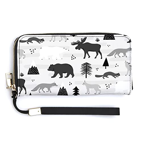 Weiche Clutch aus PU-Leder, langes, zweifach gefaltetes Portemonnaie, Münzbörse, Kreditkartenetui, langlebiger Unisex-Kartenhalter, schmale Brieftasche, Geldaufbewahrung von Anceky