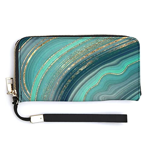 Weiche Clutch aus PU-Leder, langes, zweifach gefaltetes Portemonnaie, Münzbörse, Kreditkartenetui, langlebiger Unisex-Kartenhalter, schmale Brieftasche, Geldaufbewahrung von Anceky