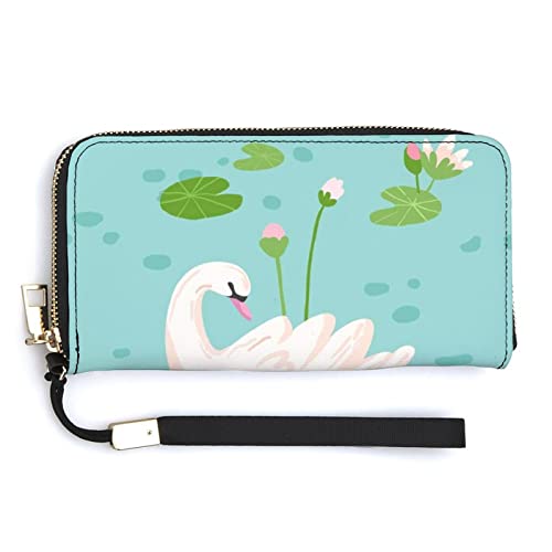 Weiche Clutch aus PU-Leder, langes, zweifach gefaltetes Portemonnaie, Münzbörse, Kreditkartenetui, langlebiger Unisex-Kartenhalter, schmale Brieftasche, Geldaufbewahrung von Anceky
