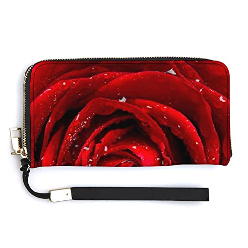 Weiche Clutch aus PU-Leder, langes, zweifach gefaltetes Portemonnaie, Münzbörse, Kreditkartenetui, langlebiger Unisex-Kartenhalter, schmale Brieftasche, Geldaufbewahrung von Anceky
