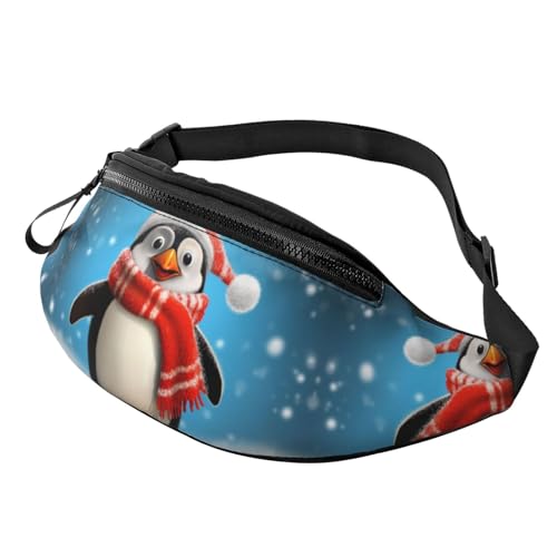 Weihnachts-Gürteltasche mit lustigem Pinguin, für Männer und Frauen, leicht, verstellbar, modische Hüfttasche für Reisen, Wandern und Laufen von Anceky