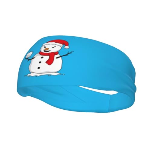Weihnachts-Stirnbänder mit Schneemann-Motiv, für Herren und Damen, rutschfest, feuchtigkeitsableitendes Sport-Schweißband für Fitnessstudio, Basketball, Yoga, Haarbänder von Anceky
