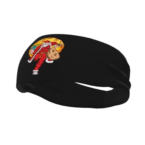 Weihnachts-Stirnbänder mit Weihnachtsmann-Motiv, für Herren und Damen, rutschfest, feuchtigkeitsableitendes Sport-Schweißband für Fitnessstudio, Basketball, Yoga, Haarbänder von Anceky