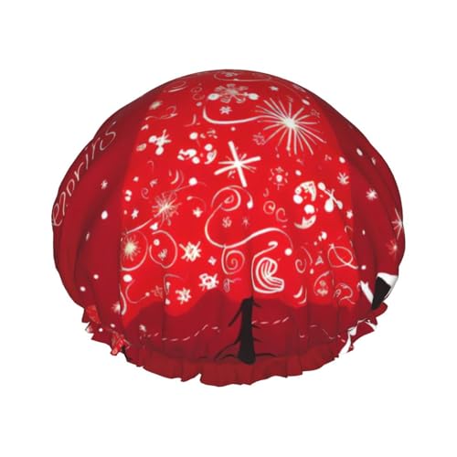 Weihnachtsdekoration Hintergrunddruck Exquisite Damen-Duschhaube Leichte, weiche, doppelt wasserdichte Badekappe von Anceky