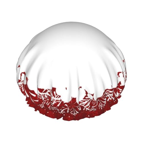 Winter-Weihnachts-Schneeflocken-Duschhauben für Damen, wiederverwendbar, wasserdicht, weich, doppelte Schutzschichten von Anceky