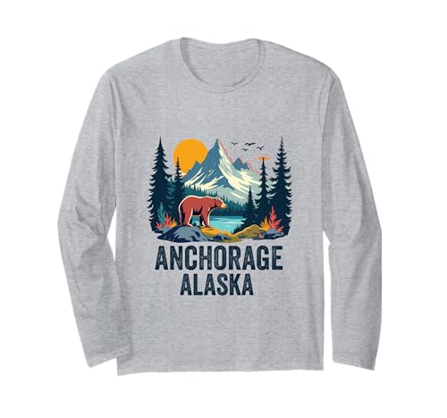 Anchorage Alaska Souvenir Herren Damen Alaska Reise Familie Langarmshirt von Anchorage Alaska Souvenir