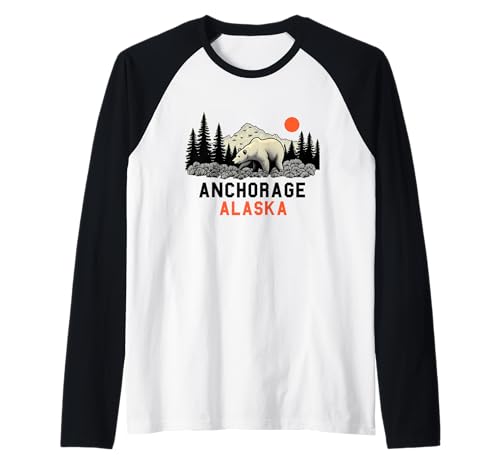 Anchorage Alaska Souvenir Herren Damen Alaska Reise Familie Raglan von Anchorage Alaska Souvenir