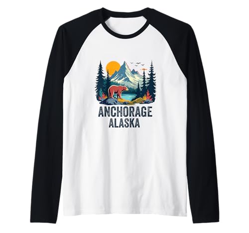 Anchorage Alaska Souvenir Herren Damen Alaska Reise Familie Raglan von Anchorage Alaska Souvenir