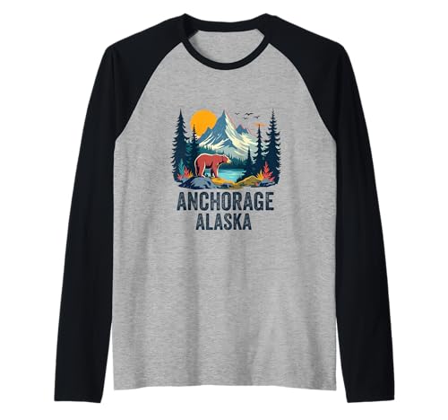 Anchorage Alaska Souvenir Herren Damen Alaska Reise Familie Raglan von Anchorage Alaska Souvenir
