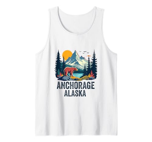 Anchorage Alaska Souvenir Herren Damen Alaska Reise Familie Tank Top von Anchorage Alaska Souvenir