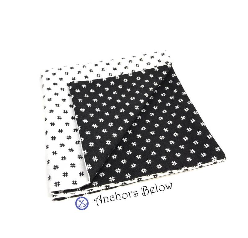 Hashtag Pocket Square, Schwarz Und Weiß Social Media Instagram Twitter Doppelseitig Squar von AnchorsBelow