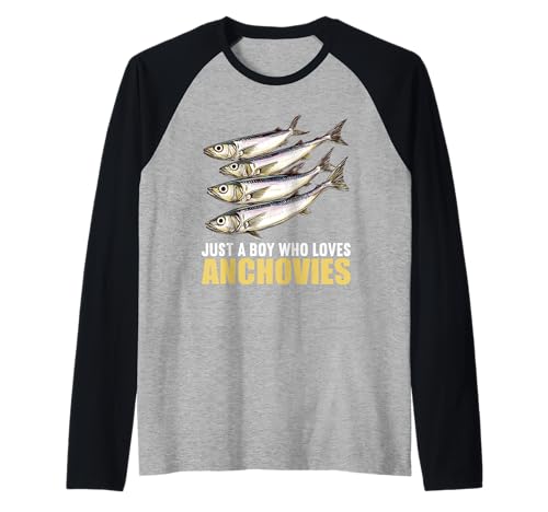 Herren Just a Boy who Loves Anchovies Sardelle Raglan Herren Just a Boy who Loves Anchovies Sardelle Raglan von Anchovies Sardelle Tier Shop