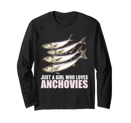 Just a Girl who Loves Anchovies Sardelle Langarmshirt Just a Girl who Loves Anchovies Sardelle Langarmshirt von Anchovies Sardelle Tier Shop