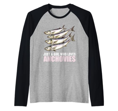 Just a Girl who Loves Anchovies Sardelle Raglan Just a Girl who Loves Anchovies Sardelle Raglan von Anchovies Sardelle Tier Shop