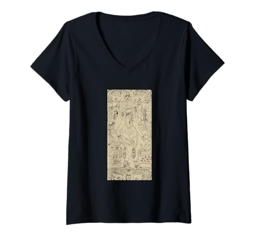 Damen Maya-Tempel des Jaguar Chichen Itza Yucatan Mesoamerika T-Shirt mit V-Ausschnitt von Ancient Mythology