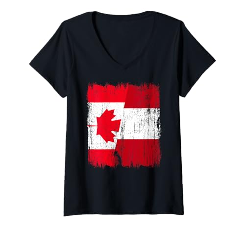 Damen Kanada, Peru, halbe Flagge, kanadisches peruanisches Erbe Trikot T-Shirt mit V-Ausschnitt Damen Kanada, Peru, halbe Flagge, kanadisches peruanisches Erbe Trikot T-Shirt mit V-Ausschnitt von Ancient Peru Flag Designs Proud Peruvian Roots