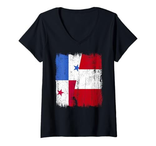 Damen Panama Peru Halbflagge Panamaisch Peruanisches Erbe Trikot T-Shirt mit V-Ausschnitt von Ancient Peru Flag Designs Proud Peruvian Roots