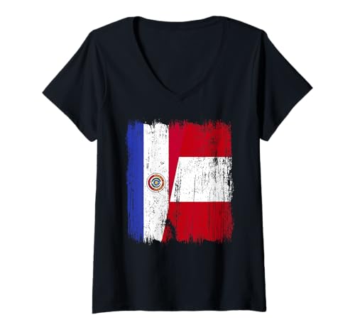 Damen Paraguay Peru Halbflagge Paraguayisches Peruanisches Erbe Trikot T-Shirt mit V-Ausschnitt Damen Paraguay Peru Halbflagge Paraguayisches Peruanisches Erbe Trikot T-Shirt mit V-Ausschnitt von Ancient Peru Flag Designs Proud Peruvian Roots