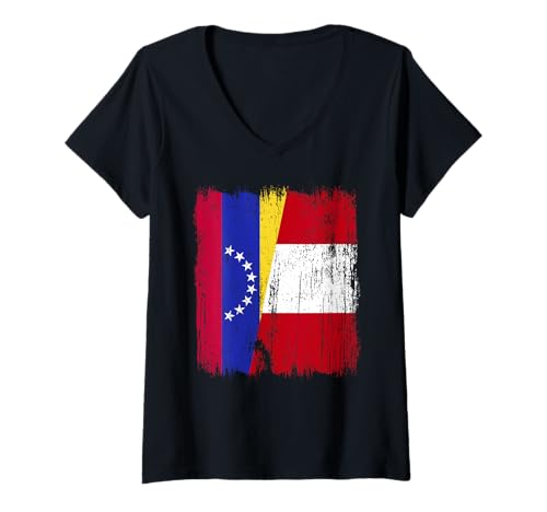 Damen Venezuela, Peru, halbe Flagge, venezolanisches Peruanisches Erbe Trikot T-Shirt mit V-Ausschnitt Damen Venezuela, Peru, halbe Flagge, venezolanisches Peruanisches Erbe Trikot T-Shirt mit V-Ausschnitt von Ancient Peru Flag Designs Proud Peruvian Roots