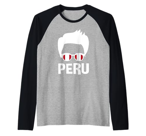 Herren Peru Boy Silhouette Patriotischer peruanischer Mann Raglan von Ancient Peru Flag Designs Proud Peruvian Roots