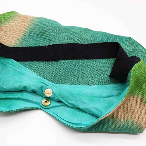 Luxuriöse, weiche Schultertasche, blaugrün, handgefertigt, umweltfreundliche Jute- und Baumwolltasche, geräumig, sicher mit goldfarbenem Magnetverschluss, perfekte Tragetasche für jeden Tag Luxuriöse, weiche Schultertasche, blaugrün, handgefertigt, umweltfreundliche Jute- und Baumwolltasche, geräumig, sicher mit goldfarbenem Magnetverschluss, perfekte Tragetasche für jeden Tag von Ancient Wisdom