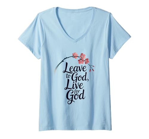 Damen Leave to God Christian Graphic Herren Damen T-Shirt mit V-Ausschnitt Damen Leave to God Christian Graphic Herren Damen T-Shirt mit V-Ausschnitt von Ancient Word Christian Apparel