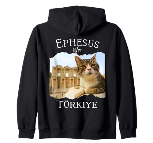 Ephesus (Efes) Türkei antike Stadt Ephesos mit Katze Frauen Kapuzenjacke von Ancient city of Ephesus Temple of Artemis Souvenir