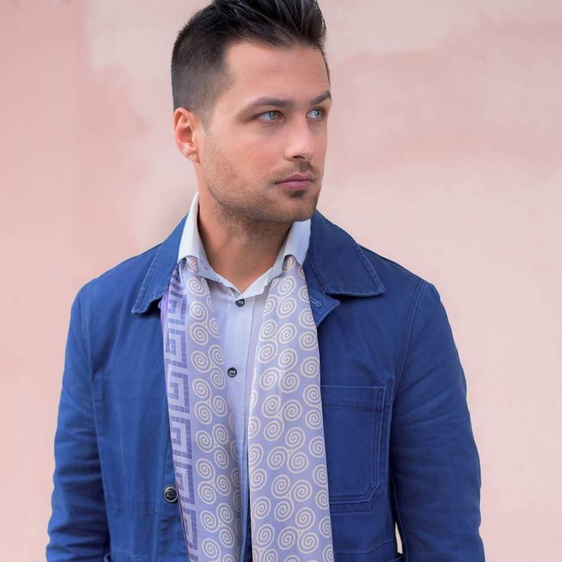 Herrenschal, Handbemalter Schal, Seidenschal, Sommerschal, Wickelschal, Geschenk Für Ihn, Modeschal, Hergestellt in Griechenland Von Kalfas von AncientGreekScarves