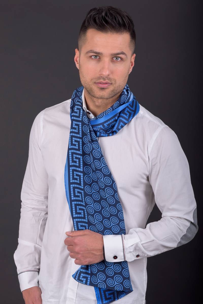 Herrenschal, Handbemalter Schal, Seidenschal, Sommerschal, Wickelschal, Geschenk Für Ihn, Modeschal, Hergestellt in Griechenland Von Kalfas von AncientGreekScarves