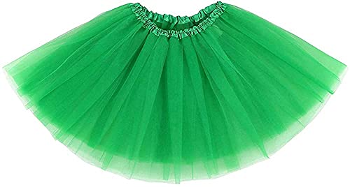 Ancokig Damen Tütü Rock Minirock 4 Lagen Petticoat Tanzkleid Dehnbaren Mini Skater Tutu Rock Erwachsene Ballettrock Tüllrock für Party Halloween Kostüme Tanzen (Grün) von Ancokig