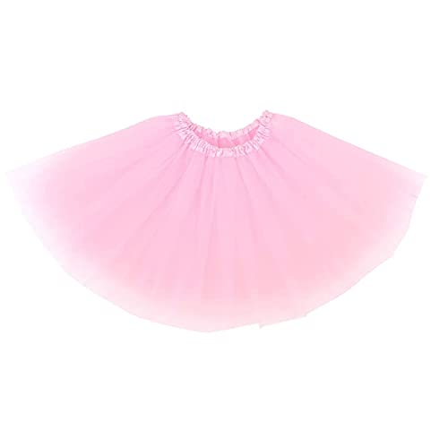 Ancokig Damen Tütü Rock Minirock 4 Lagen Petticoat Tanzkleid Dehnbaren Mini Skater Tutu Rock Erwachsene Ballettrock Tüllrock für Party Halloween Kostüme Tanzen (Rosa) von Ancokig