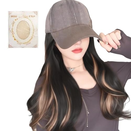 Ancsttu Baseballcap Perücke, Baseballcap Mit Angefügtem Haar, Trendiges Haarteil Modeaccessoire Für Reisen Dates Outdoor-Aktivitäten Einkaufen Urlaub Alltag von Ancsttu
