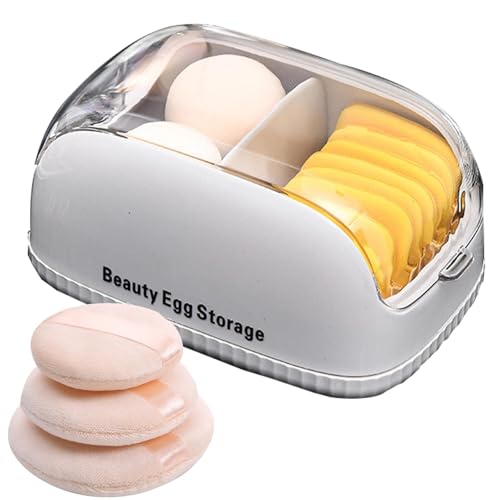 Ancsttu Beauty Egg Case,Portable Powder Puff Protective Container - Beauty Egg Organizer Box, Multifunctional Beauty Tools Storage Box for Makeup Sponges and Makeup Eggs, B, 1 count (Pack of 1), von Ancsttu