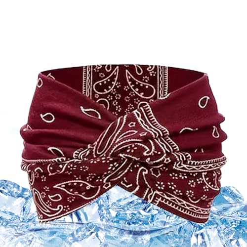Ancsttu Breite Boho-Kopfbaender Fuer Damen - Gedrehtes Turban Design Haarband,Atmungsaktives Blumenmuster Kopfband Für Freizeitmode Radfahren Fitness Yoga von Ancsttu