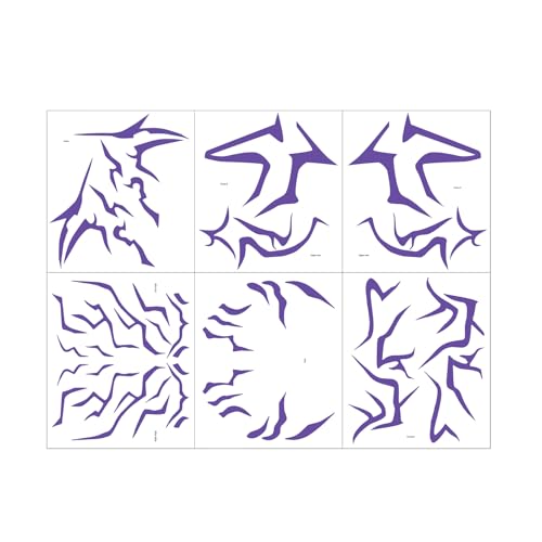 Ancsttu Halloween Schmink-Patches - Anime Film 6 Stück Karneval Rollenspiel Zubehör | Verkleidung Zubehör Gesichtsaufkleber,für Kinder Jugendliche Fans Sammler Bühnenauftritt Tanz Kostümpartys von Ancsttu