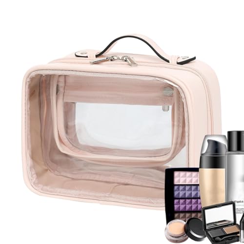 Ancsttu Klare Make-up-Taschen für Damen, transparente Reise-Kulturtasche - Reise-Toilettenartikel-Kosmetik-Geldbörse - Wasserfester Reisezubehör-Organizer für Geldbörsen, Damen und Herren von Ancsttu