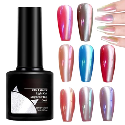 Ancsttu Magnetischer Nagellack Gel - 7ml Nagellack,2 in 1 Glitzer Topcoat Für Damen Maniküre Salon Hochzeit Urlaub von Ancsttu
