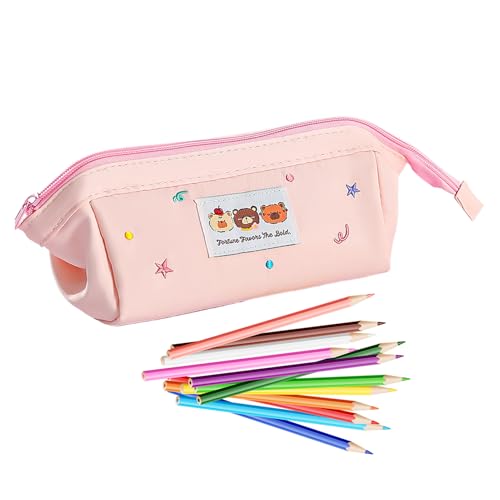 Ancsttu Süßes Stifteetui Ästhetik, Süßes Bären Design Ästhetische Federtasche, Stifteetui Für Schreibwaren Marker Makeup Pinsel Schüler Jugendliche Schule Universum Reise von Ancsttu